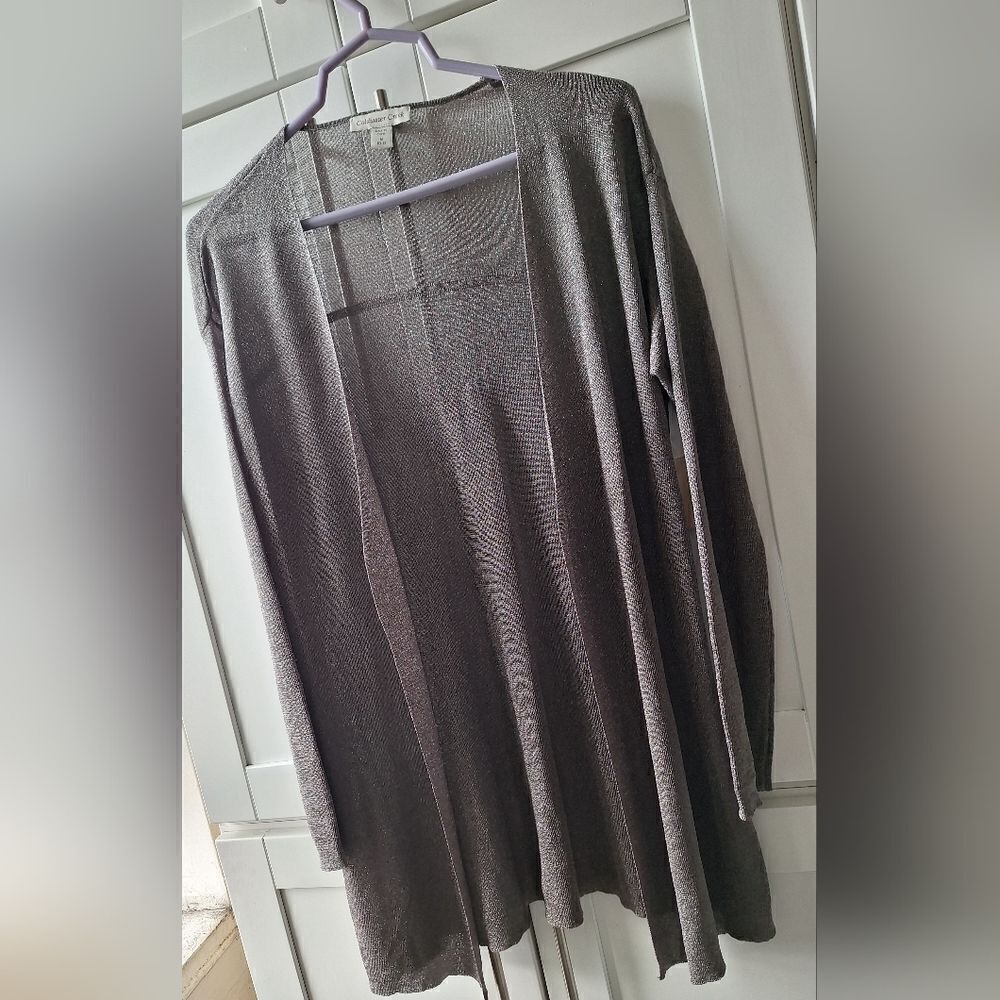 NWT Cold Water Creek M metallic open sweater